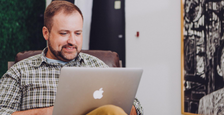 Man looking at computer